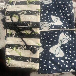 Dior Black and White Polka Dot Makeup/Shower bag